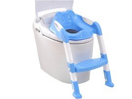 Sunbaby Foldable Potty-Trainer Seat for Toilet Potty Stand with Ladder Step Up